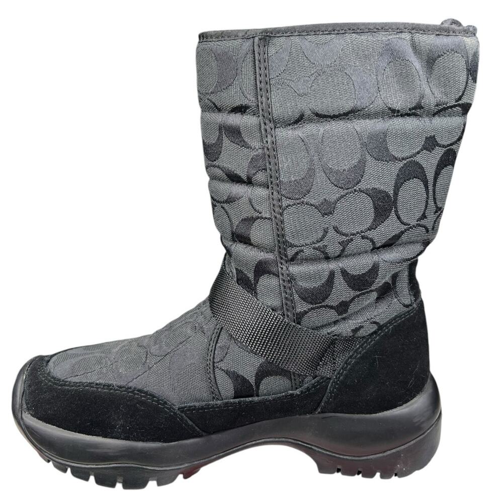 Coach Women’s Sharron Black Monogram Vibram Winter Boot Size US 6.5 - Picture 2 of 12